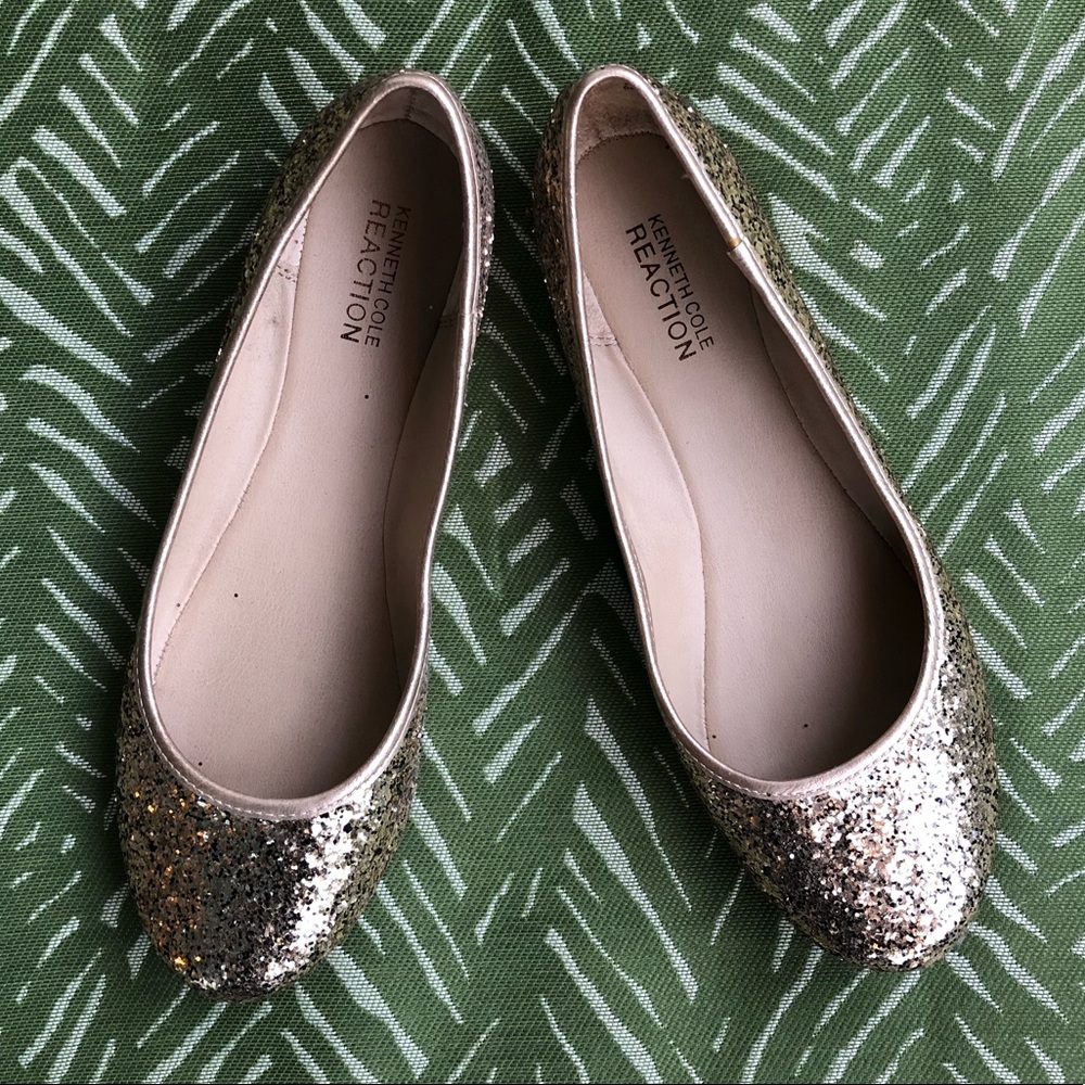 Glitter gold flats